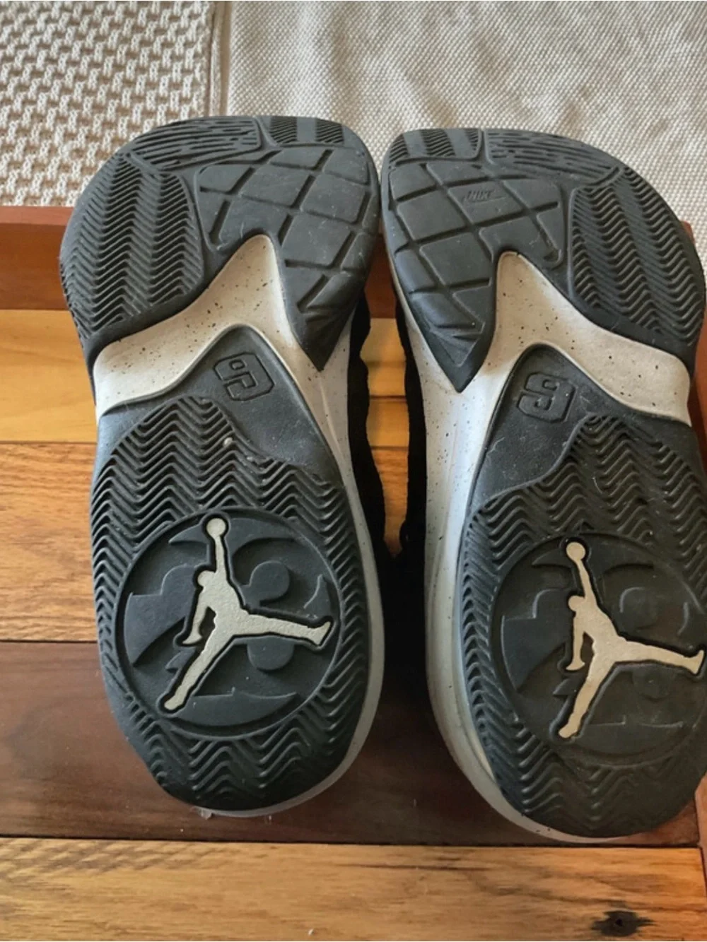 Jordan Men's Black and White Low-Top Athletic Shoes 11